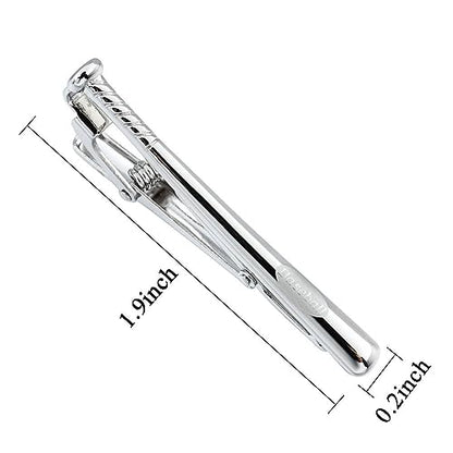 HAWSON Metal Cufflinks and Tie Clip Set for Men Novelty Cuff Links and Tie Bar Gifts for Wedding Level,Football, Musical Symbols Designs - color: Silver Baseball