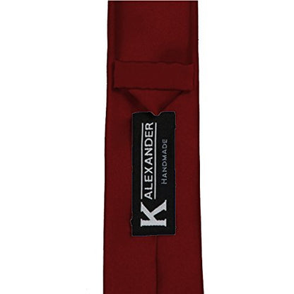K. Alexander Skinny Ties - Multiple Solid Colors - Classic 2" width - color: Burgandy