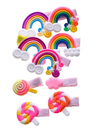 56PCS Toddler Hair Accessories Set: Colorful Rainbow Barrettes, Pins, Candy Fruits, Butterflies for Kids' Stylish Hairstyles - color: 56 PCS