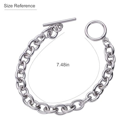 925 Sterling Silver Plated Heart Charm Bracelet for Women - Dainty Chain Love Gift Idea - style: Style1
