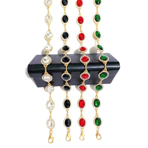 Womens Chain Belt with Jewelry Inlaid Thin Waistband Fashion Waist Belts for Dress Jeans - color: Red