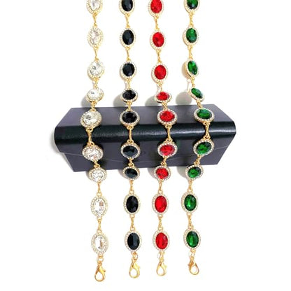 Womens Chain Belt with Jewelry Inlaid Thin Waistband Fashion Waist Belts for Dress Jeans - color: Red