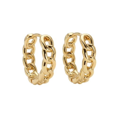 Cubic Zirconia Huggie Earrings 14k Gold Plated Tiny Earrings Small Huggie Hoop Earrings Simple Lightweight Hoops Gift for Women - color: Cuba hoop