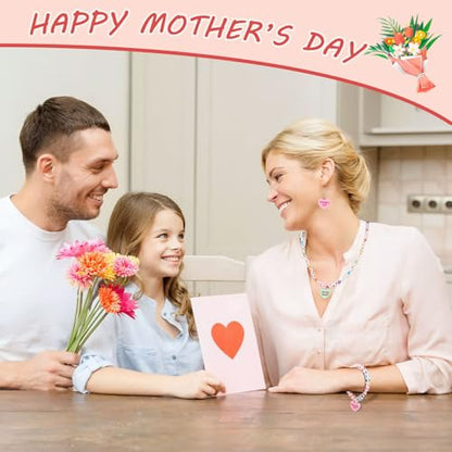 64 Pcs Mother's Day Resin Charms, Mom Conversation Heart Charm | Love Mama Mom Pendants, DIY Crafts, Bracelet Necklace Earrings Jewelry Making, Decorations Accessories - style: Mother's Day Style