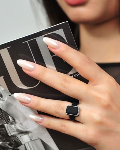 Patented Metal-Framed Silicone Rings - Emerald Collection - color: Pack C - Black / Metal Silver