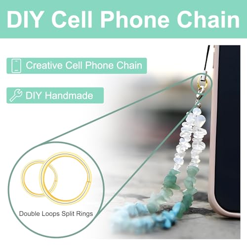 8mm 300 PCS Gold Tiny Split Key Rings for Jewelry Making, Double Loops Split Jump Rings Necklaces Bracelets Earrings Metal Mini Key Rings DIY Craft Hardware - color: 8mm(inside dia. 6.6mm) Tiny Rings Gold 300pcs