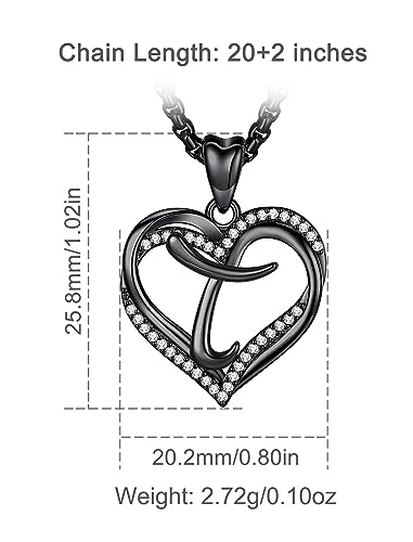 INFUSEU Unique Initial Necklaces for Women Girls Small Heart Letter Jewelry, Meaningful Personalized Gifts - style: T