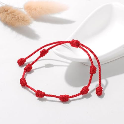 Red String Bracelet for Women Adjustable Gold Heart Initial Bracelets Red Cord Bracelet for Protection and Good Luck, Birthday Christmas Gift - style: No Heart