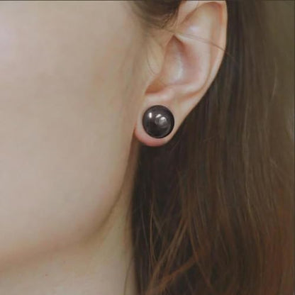 Casvort 2 PCS Hypoallergenic 0G-1" Cute Timeless Smooth Ball Screw Ear Gauges 316 Surgical Stainless Steel Fashion Ear Gauges Earrings Expander Women Piercing Body Jewelry - color: Black, size: 10 mm