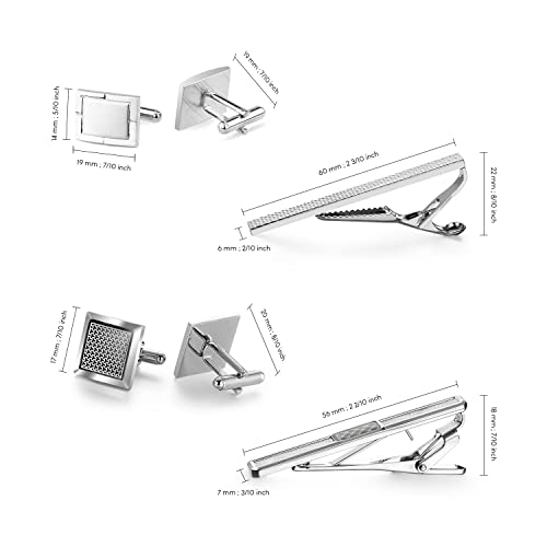 wynameleri Cufflink and Tie Clip Set for Men, 12 PCS Necktie Bars and Cuff Links Formal Business Dress Shirts Buttons Case Packed - color: T0408016