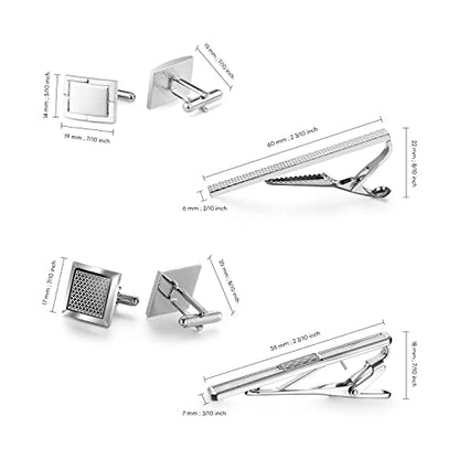 wynameleri Cufflink and Tie Clip Set for Men, 12 PCS Necktie Bars and Cuff Links Formal Business Dress Shirts Buttons Case Packed - color: T0408016