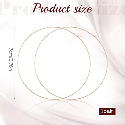 Thin Gold Hoop Earrings for Women, 70mm/2.75in Large Thin Hoop Earrings, Lightweight Big Gold Hoop Earrings for Women Jewelry Gifts - color: Gold