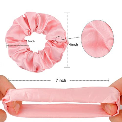 16 Pacs Pink Satin Scrunchies Bridesmaid Proposal Gifts Hair Ties Scrunchies for Women Girls Bachelorette Party Favors(Pink) - color: pink