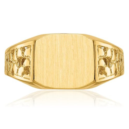 IceCarats 14K Solid Yellow Gold Filigree Signet Ring