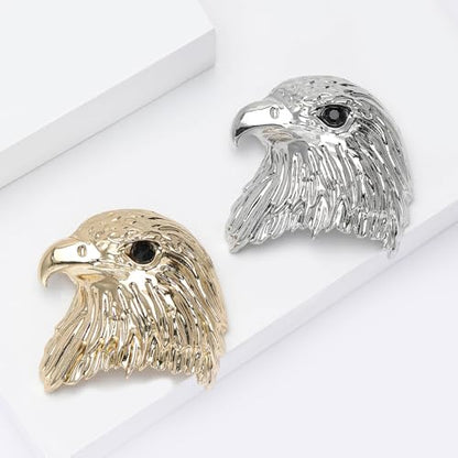 Enamel Bird Brooch for Women Rhinestones Owl/Hummingbird/Eagle/Toucan Lapel Pin Cute Bird Brooches Jewelry Gifts for Mom Wife - color: White-Eagle Head