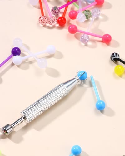 64Pcs 14G Glow in Dark Flexible Acrylic Piercing Jewelry for Women | Straight Tongue Barbell Nipple Ring Retainer Piercing Jewelry 14mm Bar