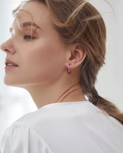 JELIEE 9 Pairs 316L Surgical Stainless Steel Small Hoop Earrings 8mm 10mm 12mm Hypoallergenic Thin Hoop for Men Women Huggie Hoop Earrings Cartilage Helix Lobes Multiple Piercing Jewelry