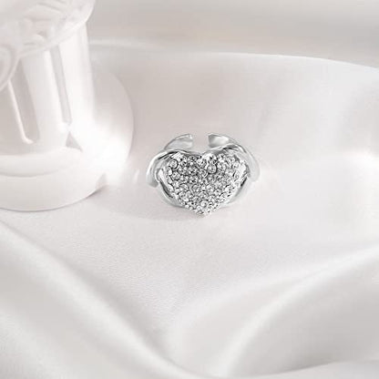 SYHOL Gold Jewelry Set 18K Gold Accessories for Women Jewelry Set Wedding Bridal Fashion Jewelry Sets Women Accessories Bracelets Earrings and Rings Sweetheart Gifts - color: Silver