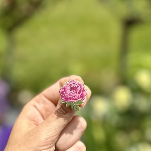 Enamel Flower Wedding Pin - Floral Brooch for Men & Women - Lapel Pin Favors - style: Peony