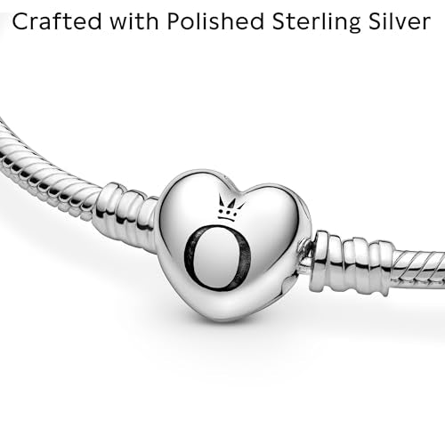 PANDORA Heart Clasp Snake Chain Bracelet - Heart Clasp - Romantic Jewelry for Her with Gift Box - Compatible Moments Charms