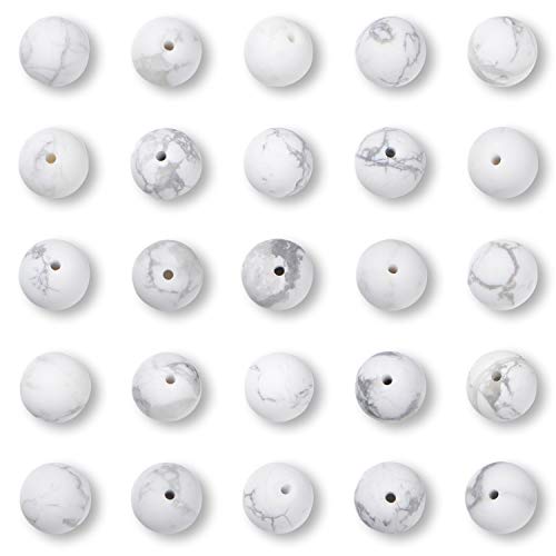 NCB White Matte White Howlite Beads 200pcs 4mm Round Gemstone Beads Spacer Charm Beads Natural Stone Loose Beads for Bracelet Necklace Jewelry Making (Matte White Howlite, 4mm 200Beads) - color: Matte White Howlite, size: 4mm 200Beads