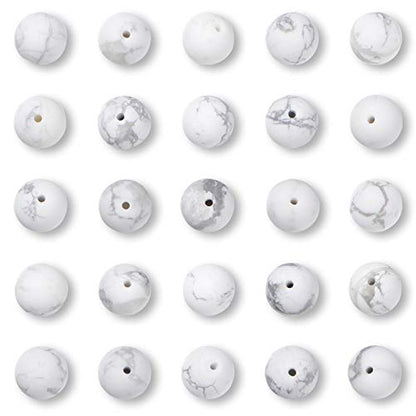 NCB White Matte White Howlite Beads 200pcs 4mm Round Gemstone Beads Spacer Charm Beads Natural Stone Loose Beads for Bracelet Necklace Jewelry Making (Matte White Howlite, 4mm 200Beads) - color: Matte White Howlite, size: 4mm 200Beads