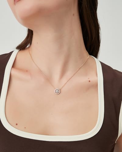 COBI Jewelry Set for Women, 18K Gold & Rhodium Plated CZ Necklace & Earrings, Clover Halo Infinity Solitaire Feather Designs, Dainty Crystal Pendant Sets, Trendy Fashion Gifts for Her - style: Crystal Solitaire CZ