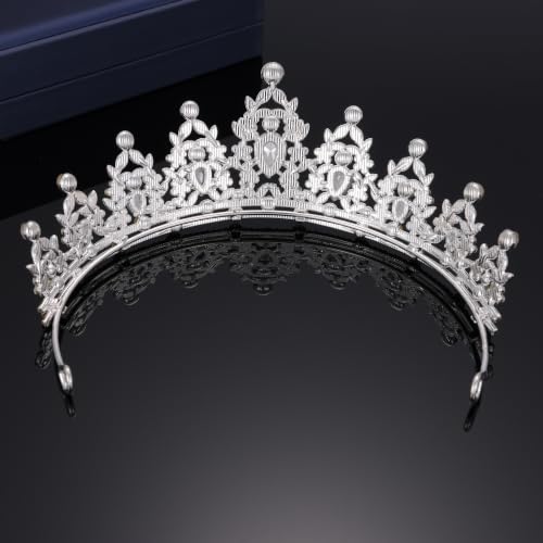 Kamirola - Queen Crown and Tiaras Princess Crown for Women Crystal Headbands for Bridal, Princess for Wedding and Party - color: Silver