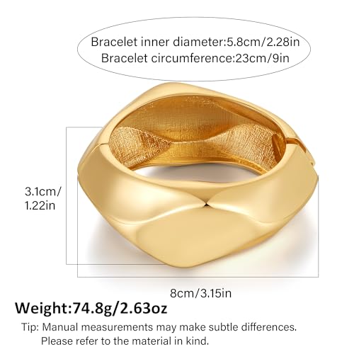 Chunky Gold Bangles Bracelet for Women Trendy Statement Bracelet Dainty Charm Gold Jewelry - color: Cut Bangle