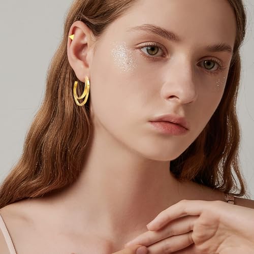 NEWITIN 61 Pieces Rose Gold Jewelry Set for Women Fashion Costume Jewelry | Bohemian Jewelry, Inlaid Cubic Zirconia, Gold Plated Necklace Bracelets Rings Earrings Set for Women Party Daily, Women Gifts - color: Gold