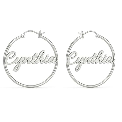 Charmsy 925 Sterling Silver Hoop Earrings | Lightweight Italian 2.5mm Tube Diamond-Cut Round Classic Hoops Earring for Women | Size 15/20/25/30/35/40/50/60/70mm | Small Medium Large - color: Personalized Hoop, size: 40 MM