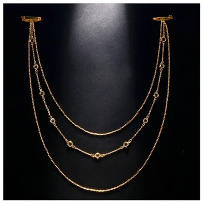 Elegant Multi Layered Rhinestone Back Chain Jewelry Crystal Bridal Back Necklace Chain Sexy Bikini Rhinestone Shoulder Chain Wedding Backdrop Jewelry for Women - color: Gold