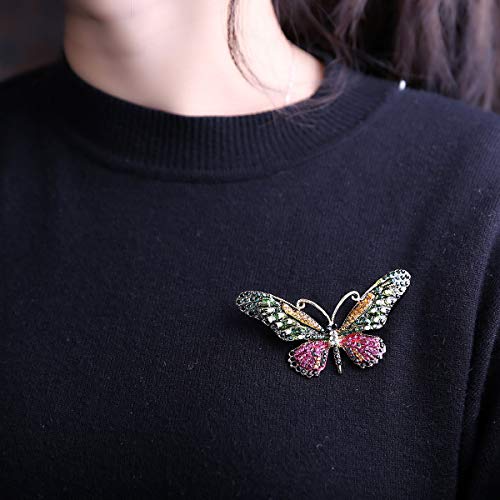 seven wolves Brooches for Women Austria Crystal Brooch Pins Rhinestones Brooches Daily Wearing Breastpin with Boxes - color: Purple Green 2