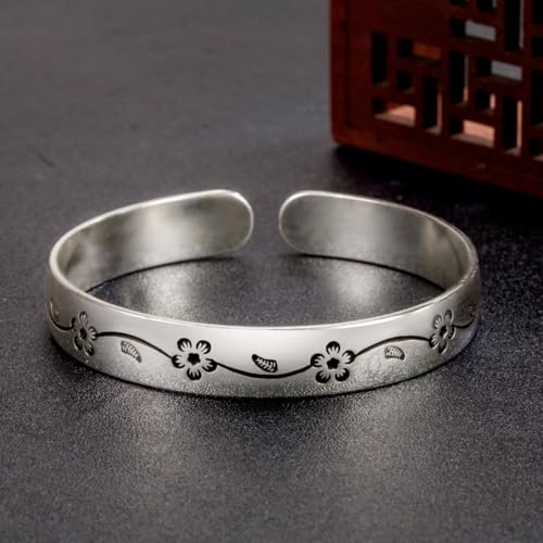 925 Sterling Silver Bracelet Plated Cuff Bangle Bracelet Fashionable Multi-layer Cross Wire Bangle Bracelet Open Adjustable Wide Cuff Bracelet for Teen Girls Fashion Jewelry - color: W-silver24