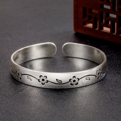 925 Sterling Silver Bracelet Plated Cuff Bangle Bracelet Fashionable Multi-layer Cross Wire Bangle Bracelet Open Adjustable Wide Cuff Bracelet for Teen Girls Fashion Jewelry - color: W-silver24