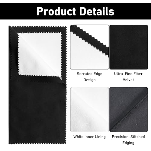 Jewelry Cleaning Cloth, Jewelry Cleaning Brush Silver Polishing Cloth, Sterling Silver Polishing Cloths Clean Brush for Silverware, Diamonds