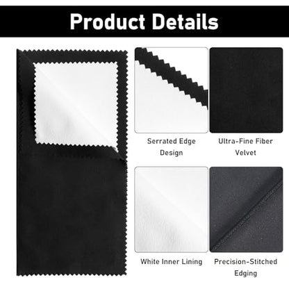 Jewelry Cleaning Cloth, Jewelry Cleaning Brush Silver Polishing Cloth, Sterling Silver Polishing Cloths Clean Brush for Silverware, Diamonds