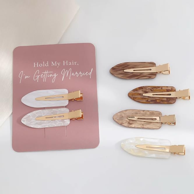 Bridal Hair Clips - Creaseless setting clips for Bridesmaid Gift, Proposal Box, Makeup styling