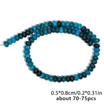 Songxi 5x8mm Natural Apatite Stone Rondelle Beads, 75PCS Spacer Round Loose Abacus Beads for Jewelry Making, Gemstone for Bracelet Necklace Earrings, Arts and Crafts - color: Apatite Stone