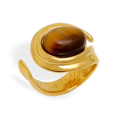 Jean Beau Chunky Gold Statement Dome Rings for Women, Exaggerated Thick Bold Open Finger Ring Prom Fashion Jewelry Gift