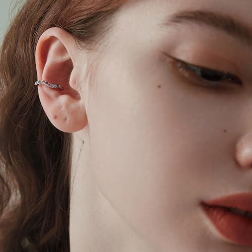 Colorful CZ Wave Ear Cuffs Cartilage Earrings Silver Plated Rainbow Crystal Rhinestone Non Piercing Clip On Wrap Earring Jewelry for Women