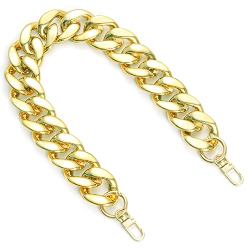 AUMEY Handbag Chain Straps Acrylic Purse Chain Strap Fashionable Replacement Purse Clutches Handles for Purse Handbags DIY Crafts, 18 inch of Each (MSL02-Gold) - color: Msl02-gold