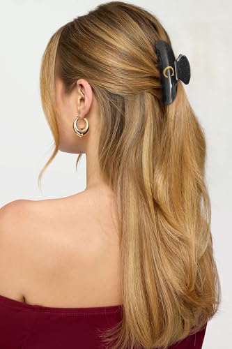 LILIE&WHITE Acrylic Letter Hair Clips For Women Stylish C Monogram Hair Claw Alphabet Hair Clip Fashion Glitter Claw Clips Elegant And Durable Hair Accessory Large Hair Clips Black C - color: B-HC22539C