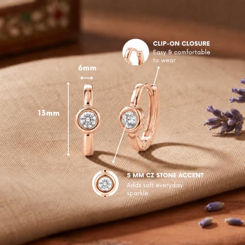 Gempires Huggie Hoop Earrings for Women | Cubic Zirconia Fashion Earrings Collection | Gold, Silver & Rose Gold Tone Styles | Lightweight Everyday Jewelry - color: Mini Stone Hoop