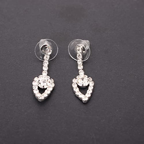 Silver Plated Elegant Necklace Earrings Bride Bridesmaid Jewelry Sets for Wedding Prom Crystal Jewelry Set for Women Costume Accessories - color: 04-Silver Plated