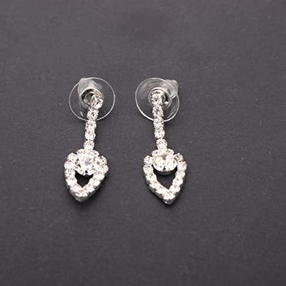 Silver Plated Elegant Necklace Earrings Bride Bridesmaid Jewelry Sets for Wedding Prom Crystal Jewelry Set for Women Costume Accessories - color: 04-Silver Plated
