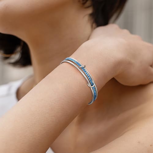 Stackable Bangle Bracelets for Women 18K Gold Plated Stainless Steel Non Tarnish Bangles 8 inch Bracelet Stack Trendy Women's Jewelry Gift - color: Silver, size: 7.5 inch