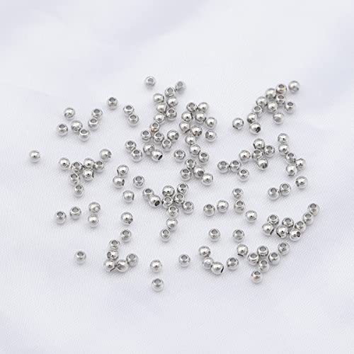 Platinum Plated Round Spacer Beads 2.5mm 500pcs for Jewelry Making Findings Non Tarnish - color: Platinum, size: 2.5mm
