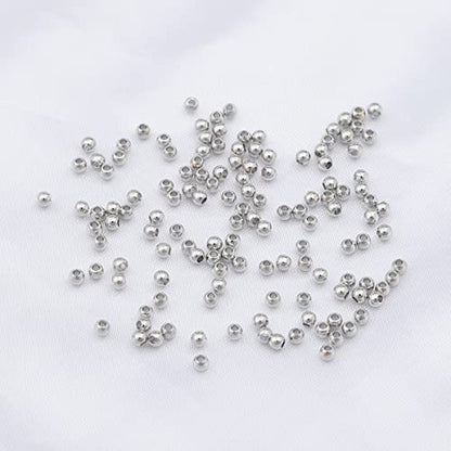 Platinum Plated Round Spacer Beads 2.5mm 500pcs for Jewelry Making Findings Non Tarnish - color: Platinum, size: 2.5mm