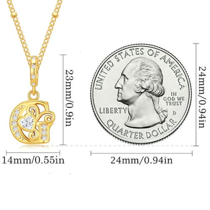 TIZU Initial Necklaces for Women - Dainty 14K Gold Plated Letter Pendant Trendy Personalized Initial A-Z Necklaces Jewelry Gift - color: Gold-G